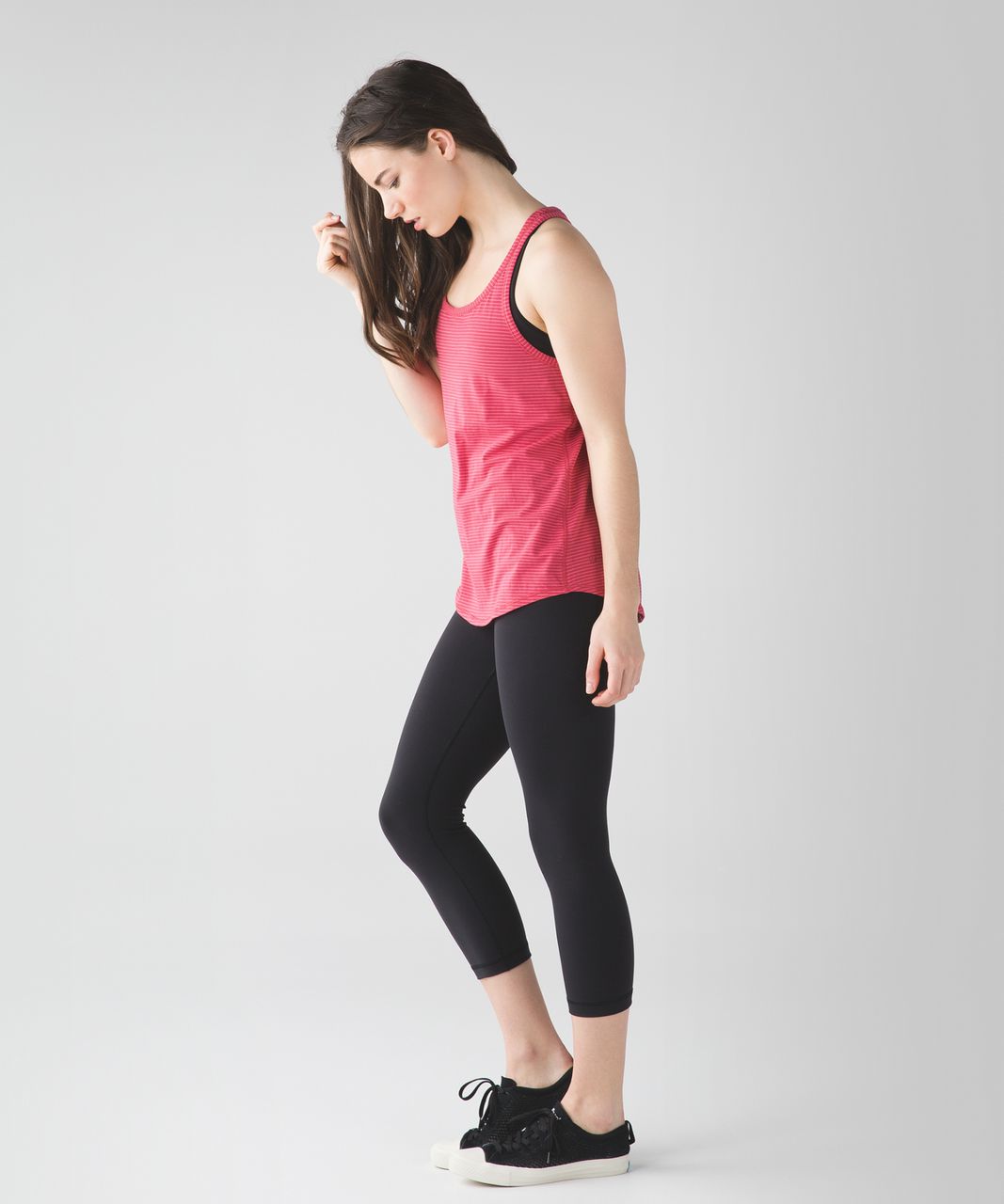 Lululemon Yogi Everyday Tank - Hyper Stripe Fireside Red Flash Light