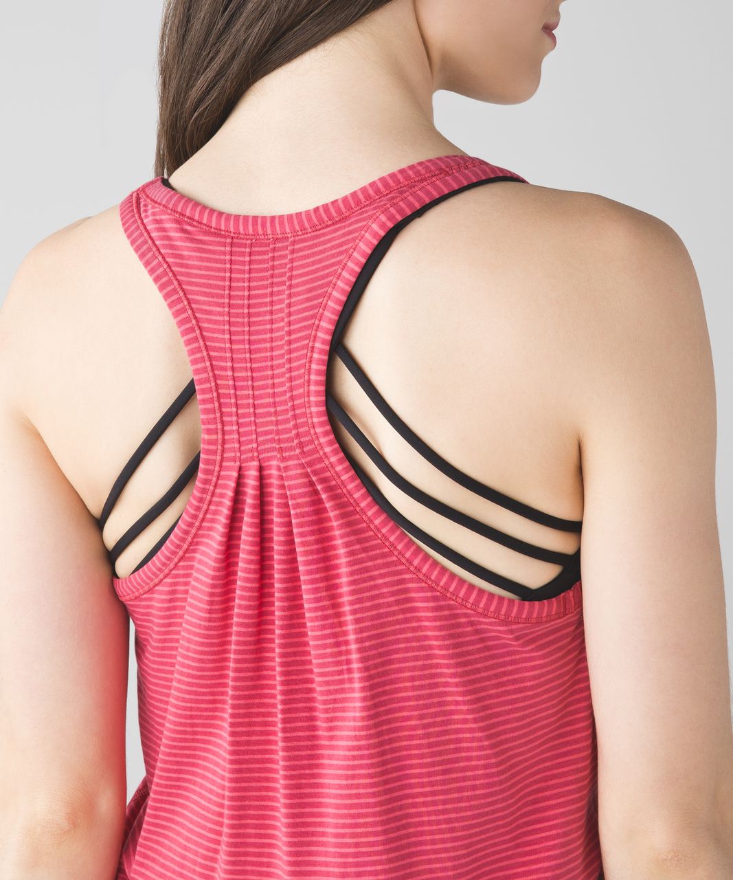 Lululemon Yogi Everyday Tank - Hyper Stripe Fireside Red Flash Light