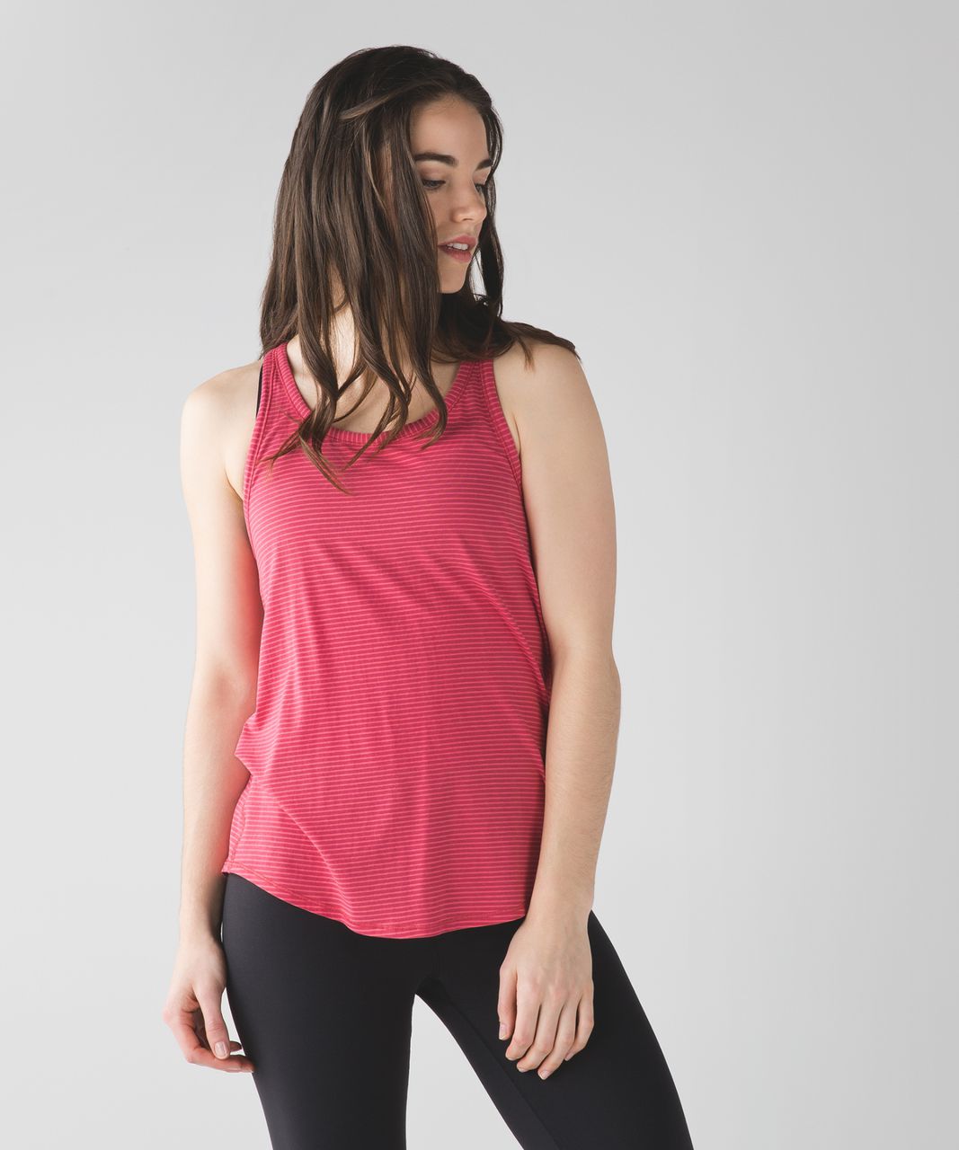 Lululemon Yogi Everyday Tank - Hyper Stripe Fireside Red Flash Light