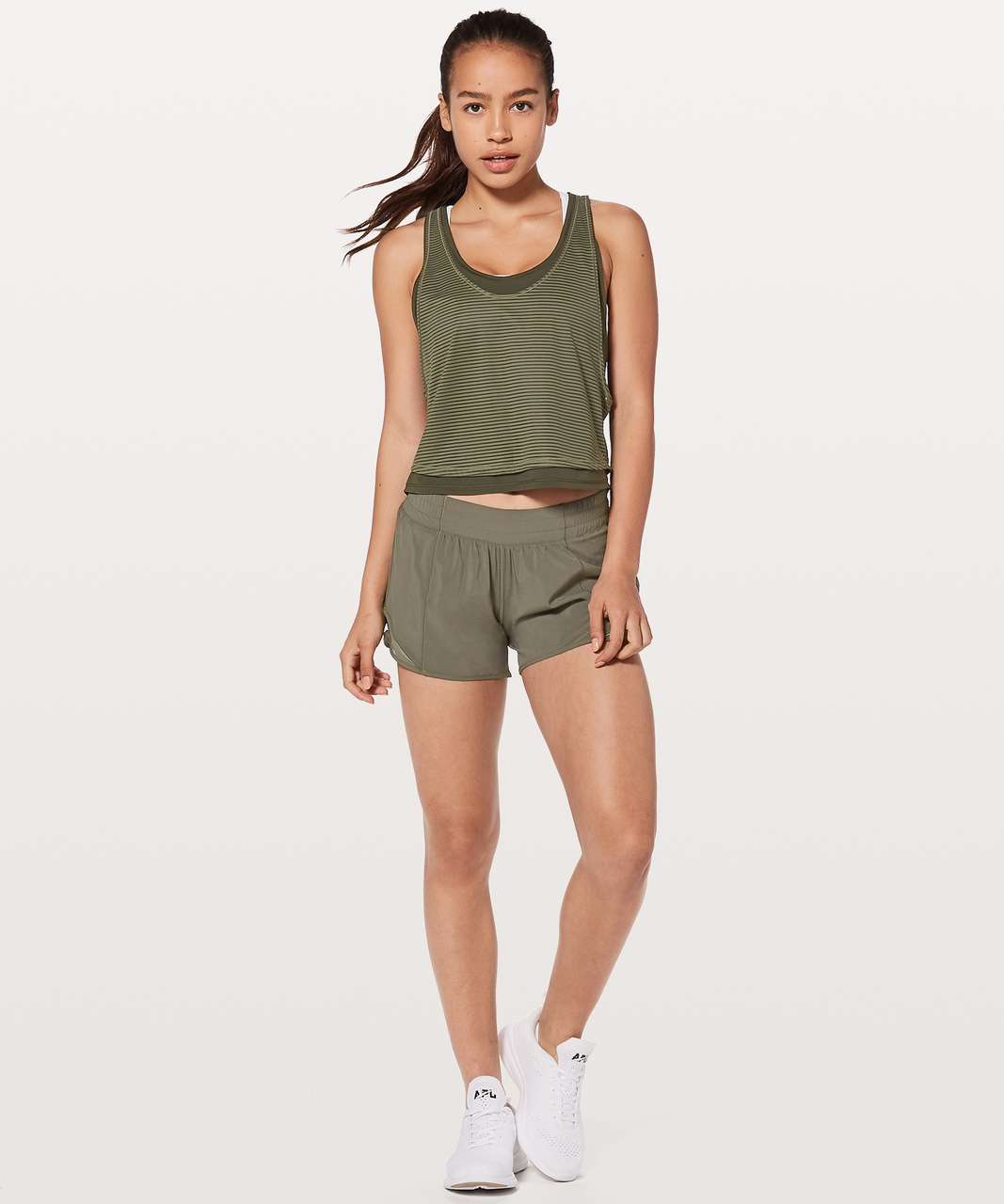 Lululemon Lean In Tank - Sage / Dark Olive