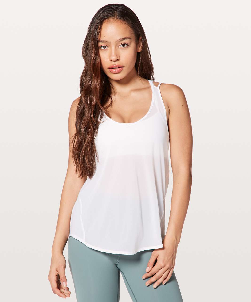 Lululemon Mix & Mesh Tank - White - lulu fanatics