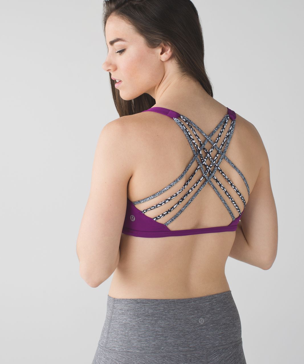 Lululemon Free To Be Bra (Wild) - Regal Plum / Miss Mosaic Black / Rio Mist White Black