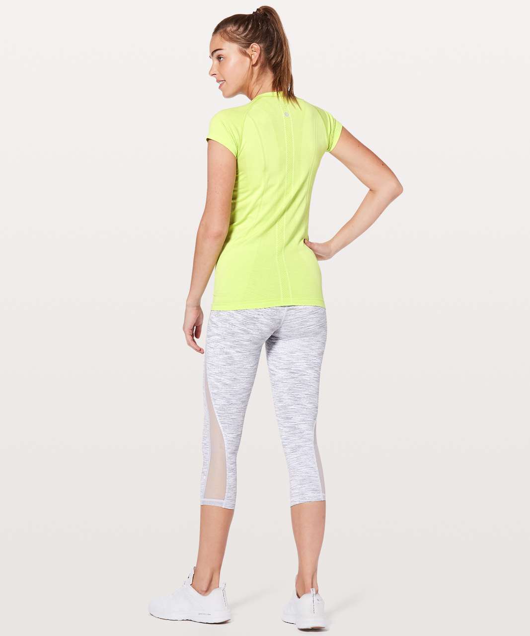 Lululemon Swiftly Tech Short Sleeve Crew - Lucid Lime / White