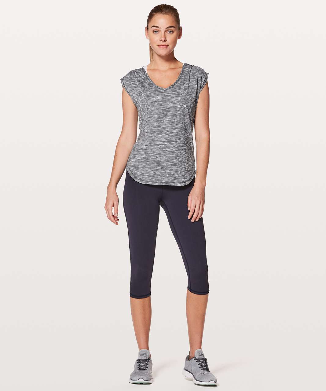 Lululemon Sweat Times Short Sleeve - Tiger Space Dye Alpine White Dark Slate