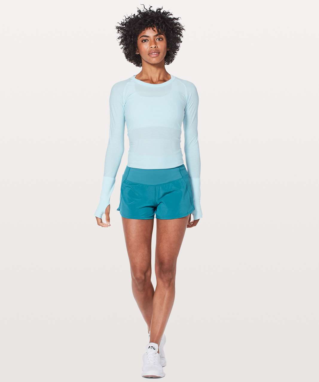 Breeze Run Short - Women's Light Blue Running Shorts – Vitality