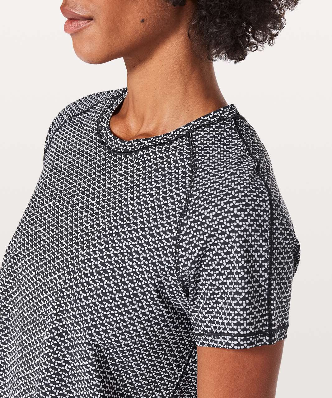 Lululemon Quick Pace Short Sleeve - Monochromic Black / White