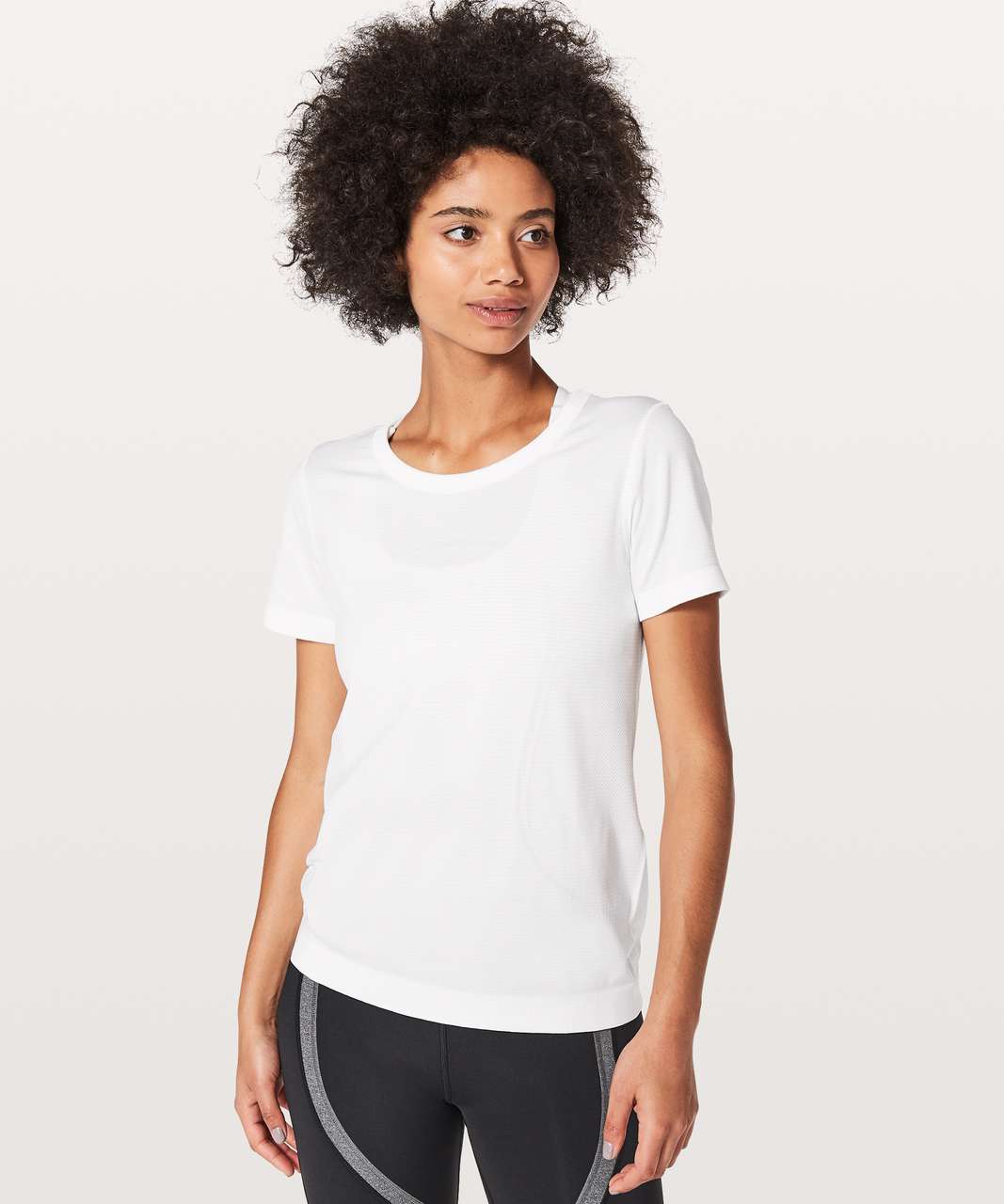 Lululemon Swiftly Tech Short Sleeve 2.0 - White / White / Black - lulu  fanatics