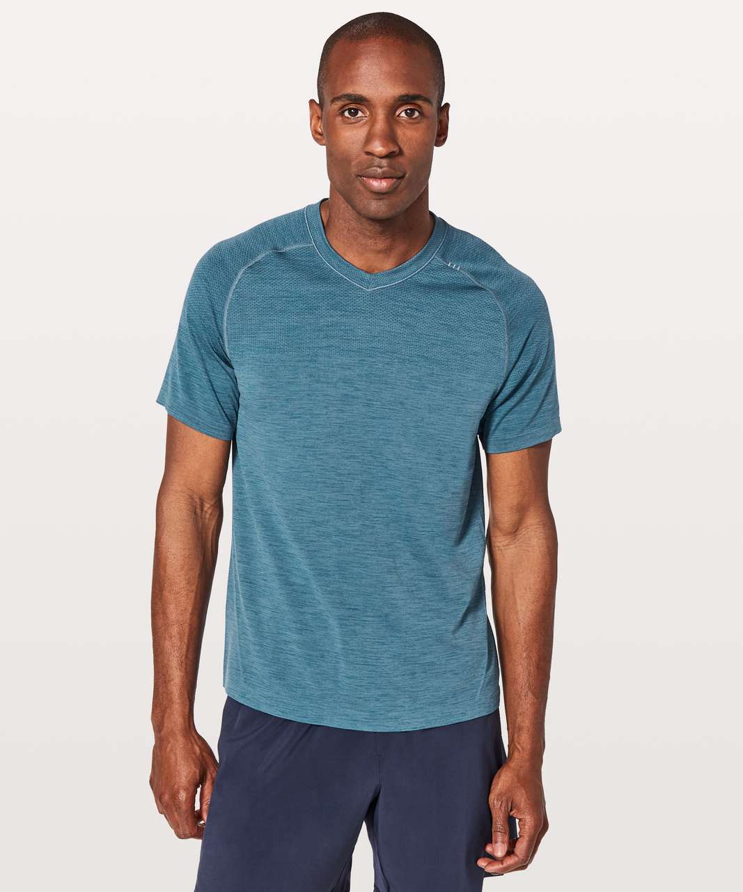 Lululemon Metal Vent Tech Short Sleeve V - Poseidon / Hawk Blue - lulu ...