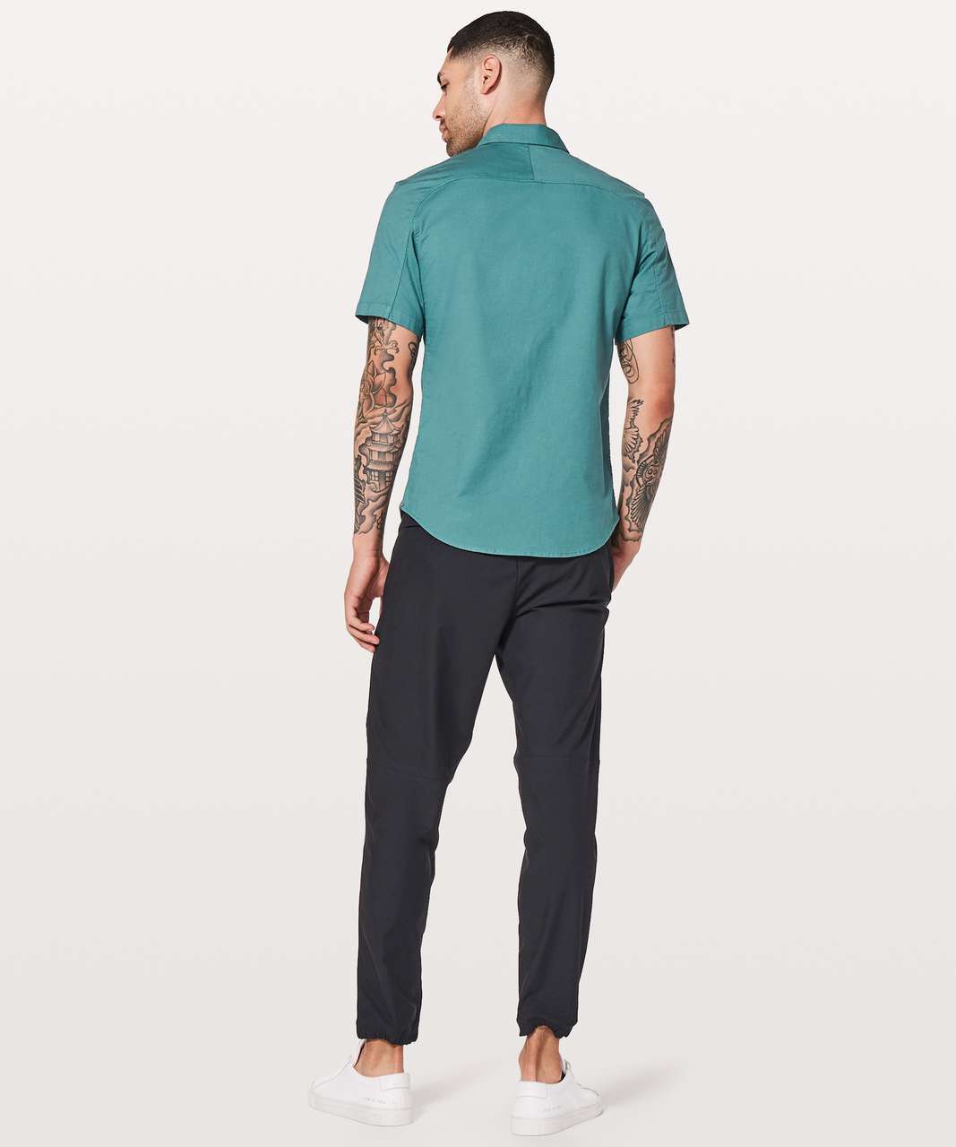 Lululemon All Town Short Sleeve Buttondown - Mystic Green / Deep Cove