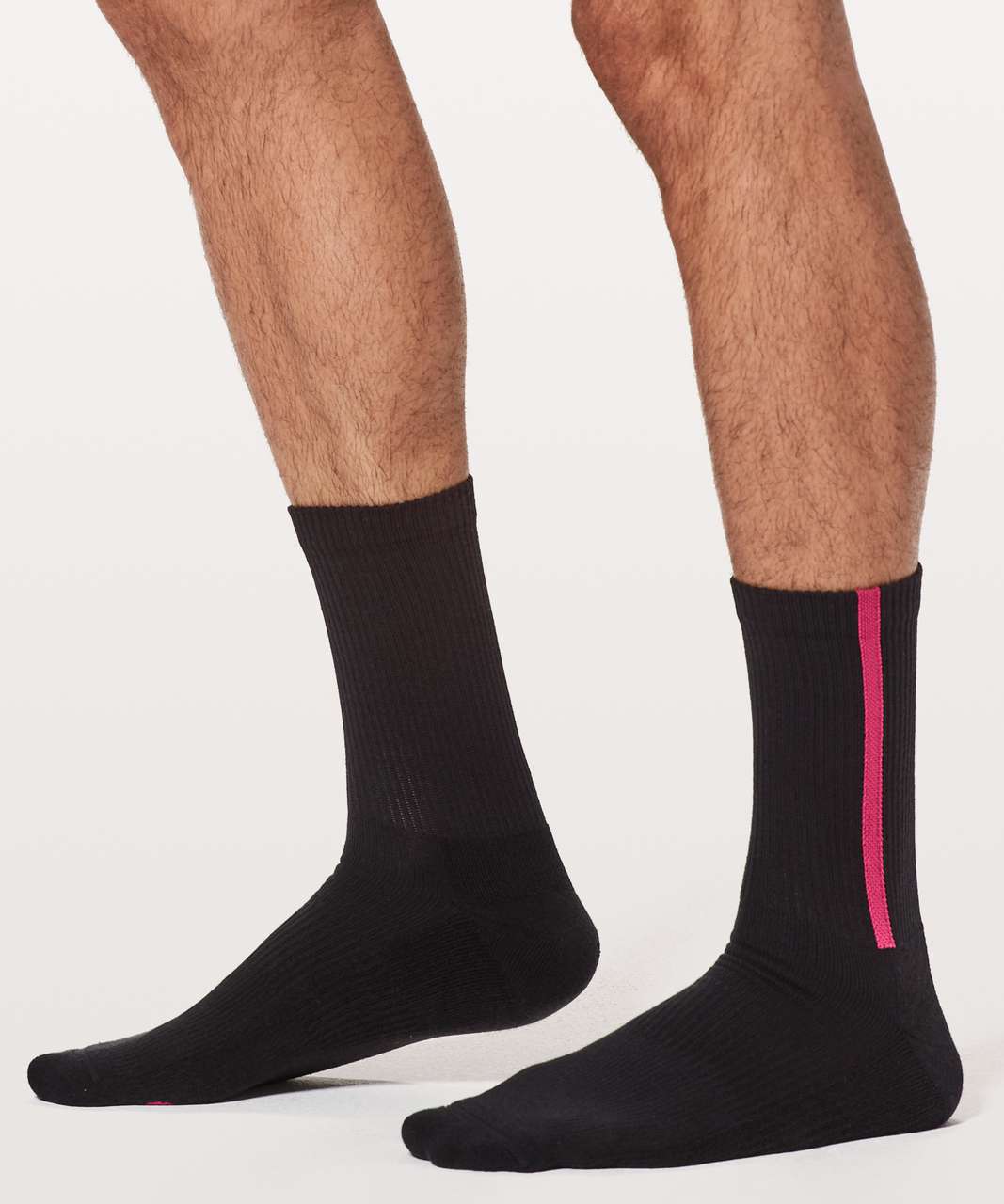 Lululemon Intent Crew Sock - Black / Violet Red - lulu fanatics