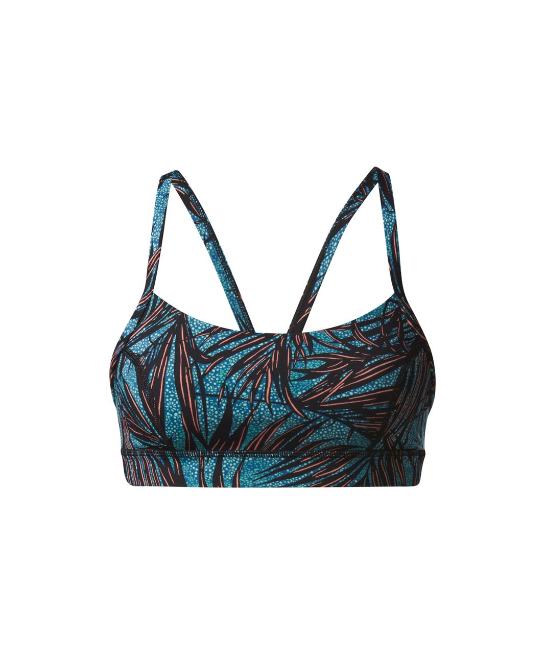 Lululemon Rise and Run Bra - Mini Palm Lace Tofino Teal Multi / Black -  lulu fanatics