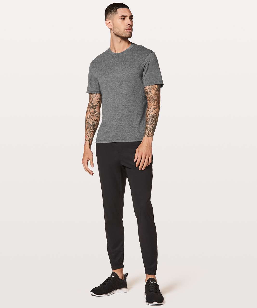 Lululemon Somatic Aero Short Sleeve - Heathered Black - lulu fanatics