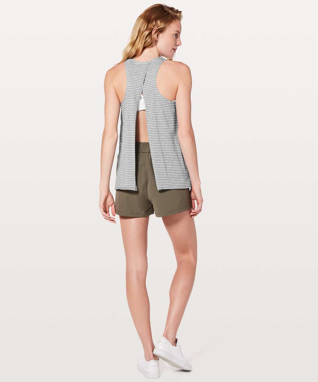 Lululemon All Tied Up Tank - Modern Stripe Heathered Medium Grey White