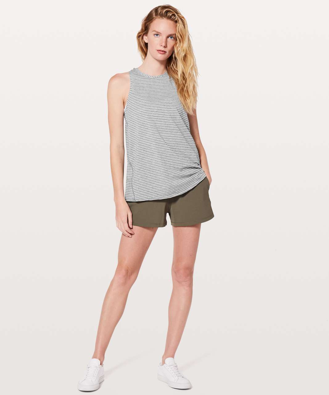 Lululemon All Tied Up Tank - Modern Stripe Heathered Medium Grey White