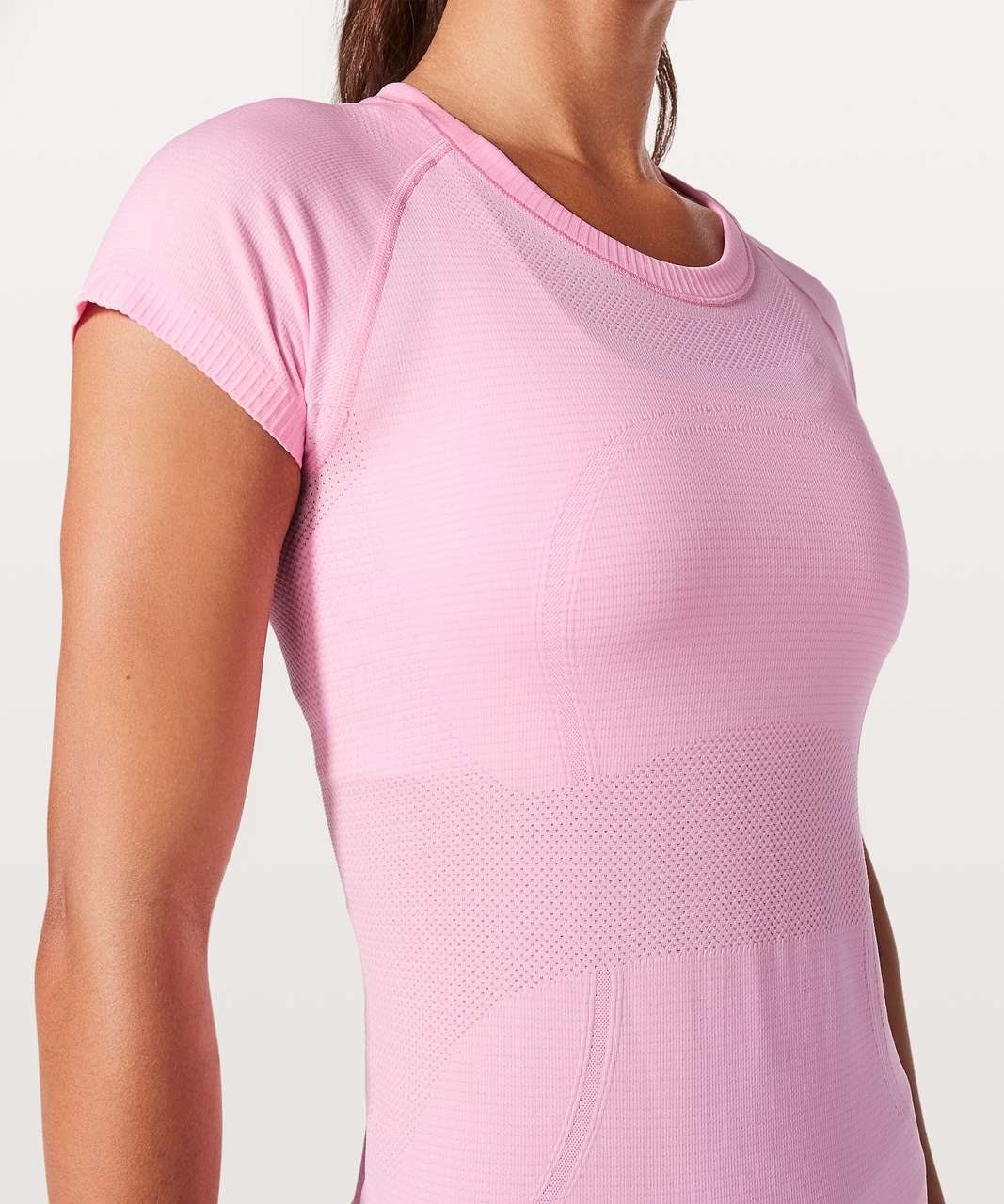 Lululemon Swiftly Tech Short Sleeve Crew - Miami Pink / White - lulu ...