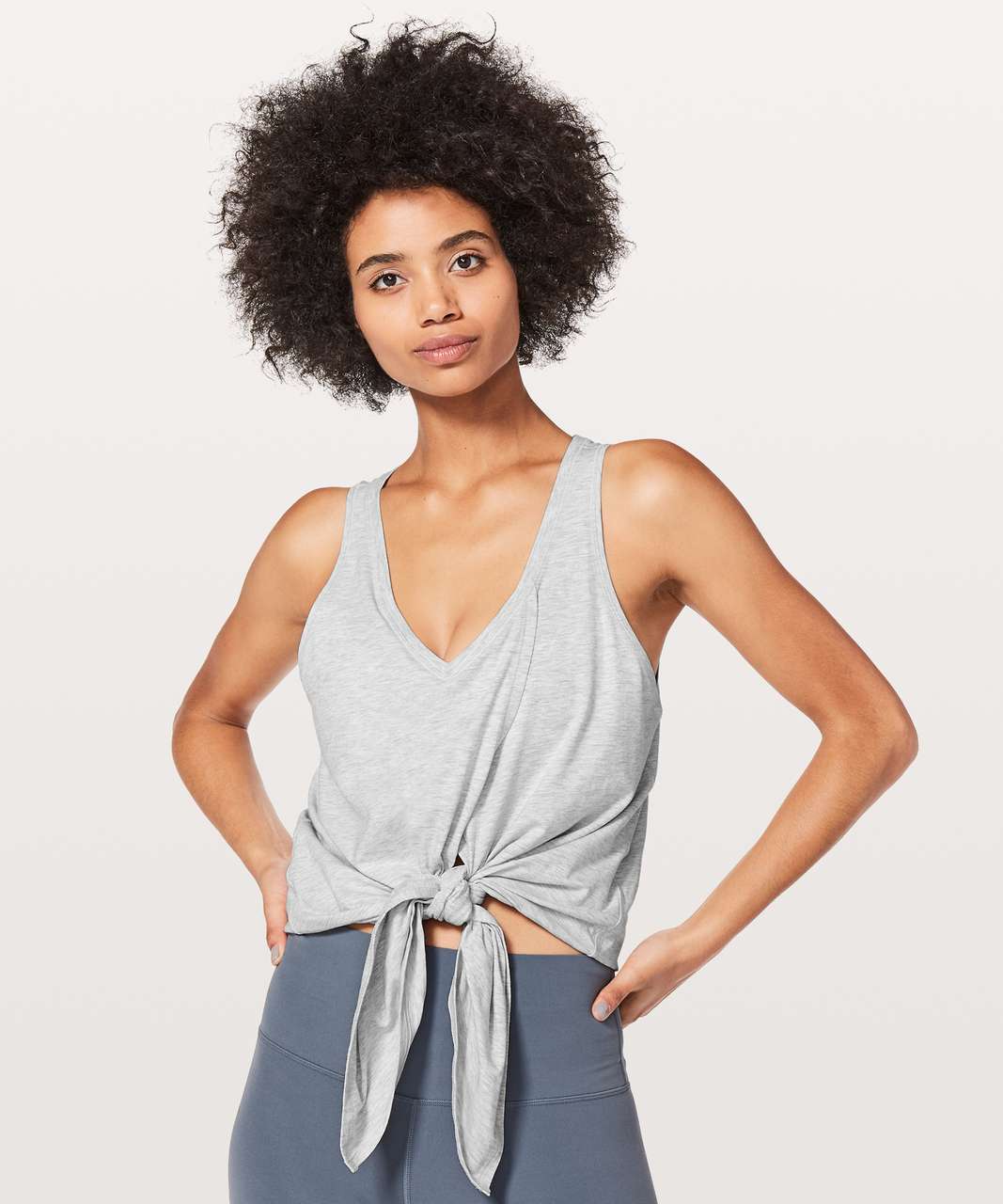 Lululemon Knot A Problem Tank - Heathered Core Ultra Light Grey