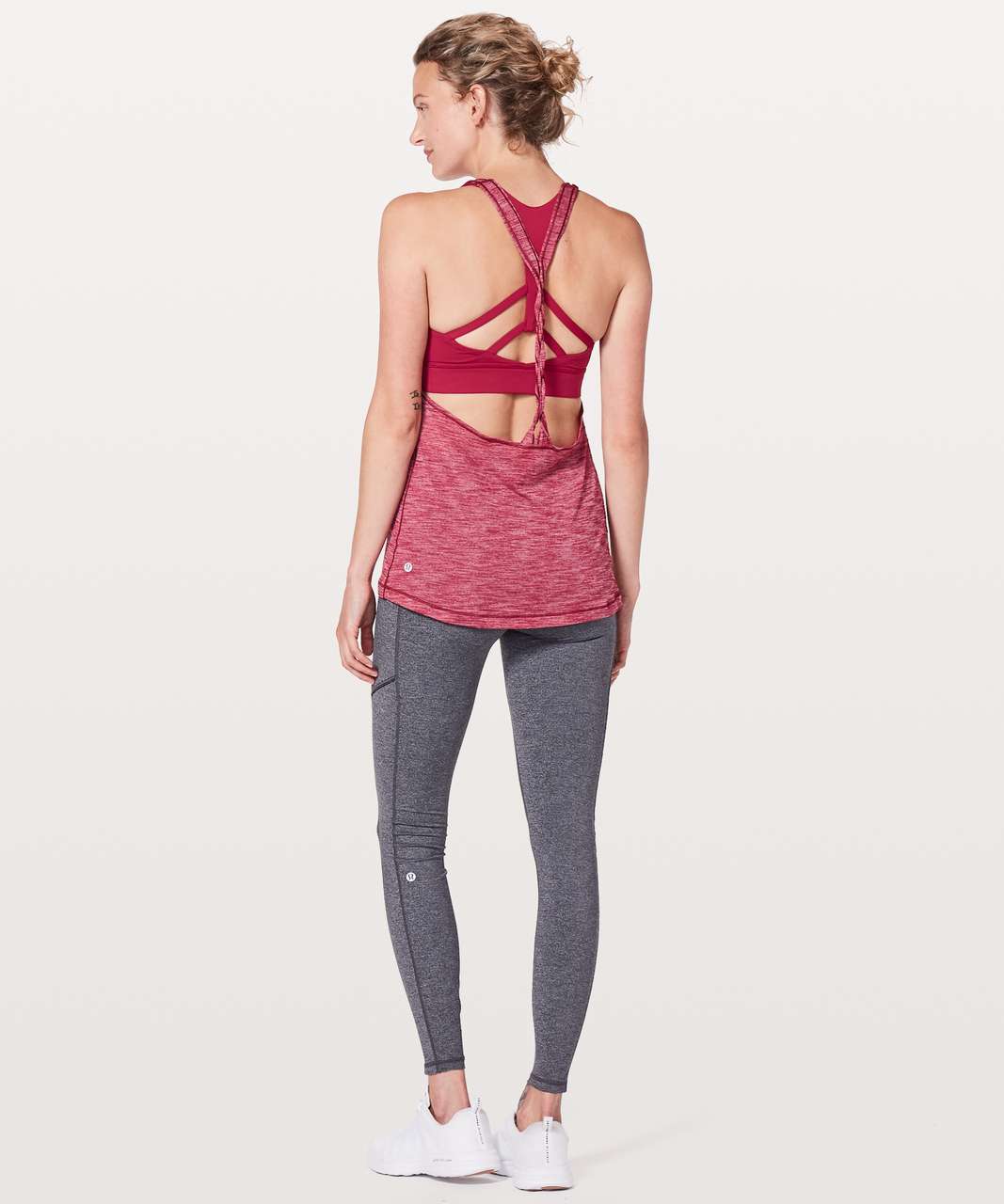 Lululemon Twist and Toil Tank - Heathered Black / Black - lulu