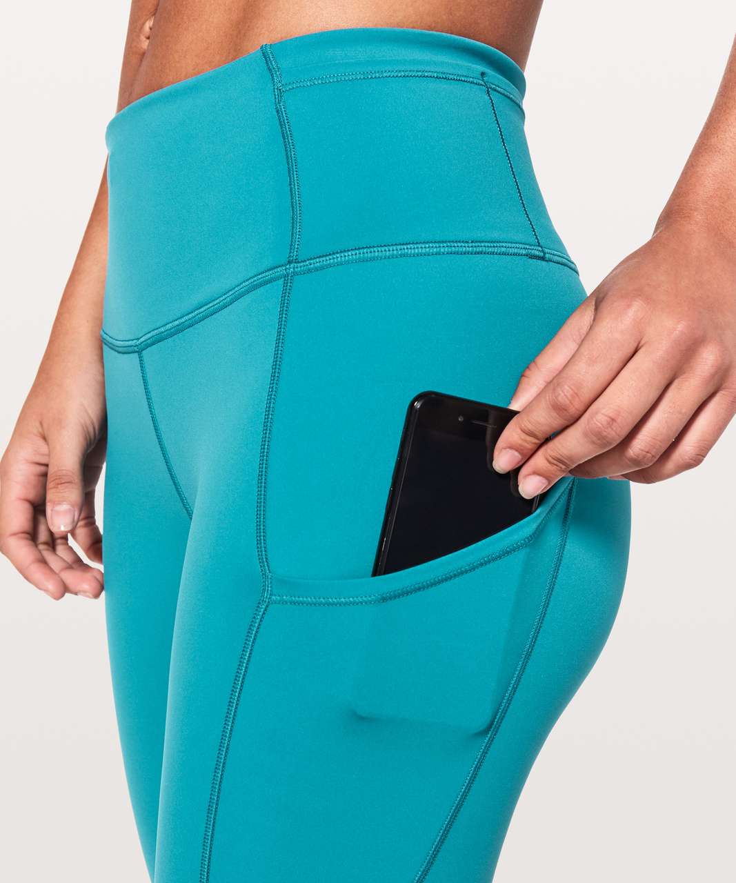 Lululemon Fast And Free Crop Ii 19 *nulux In Nocturnal Teal