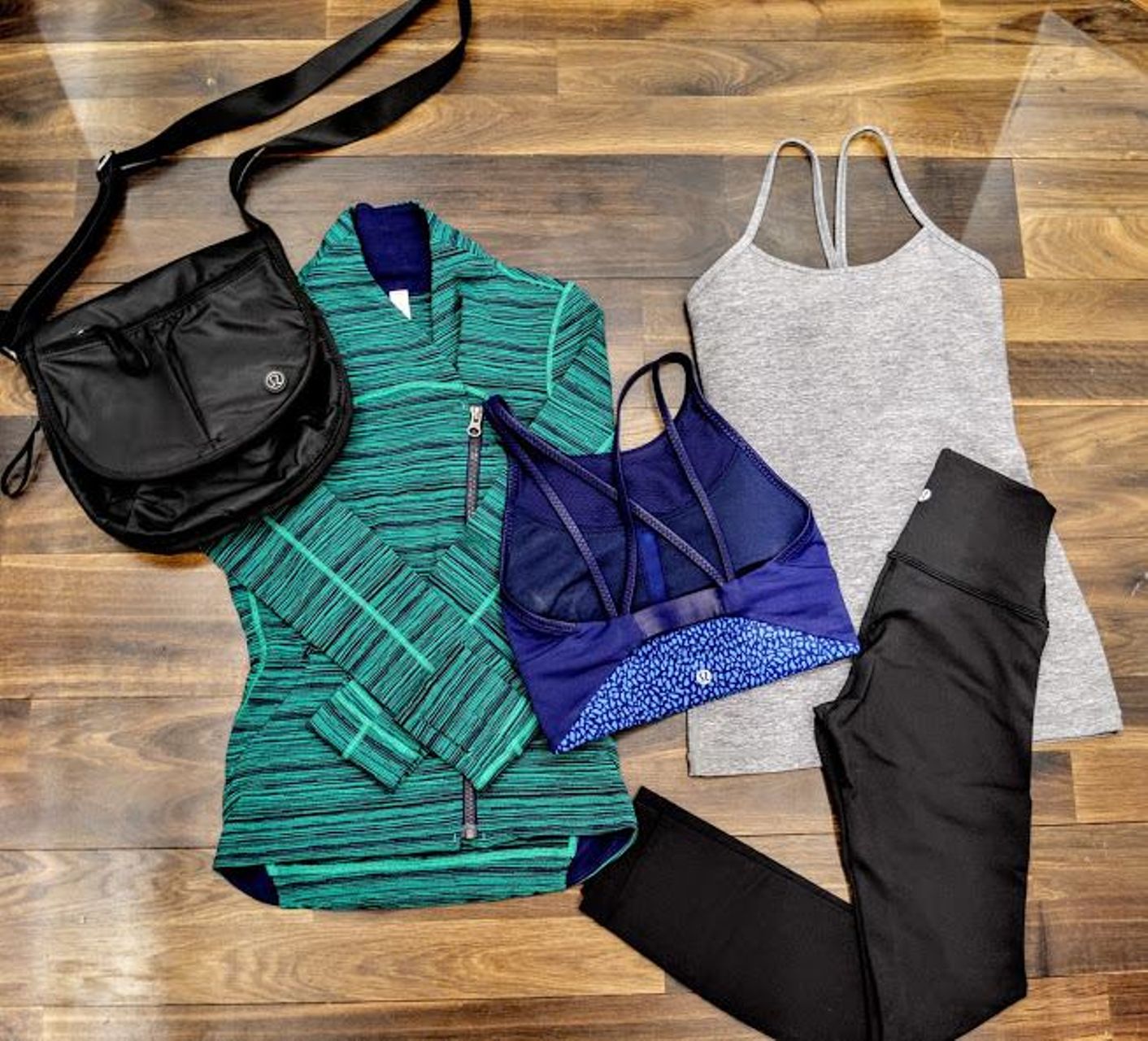 Lululemon Power Y Tank - Heathered Slate - lulu fanatics