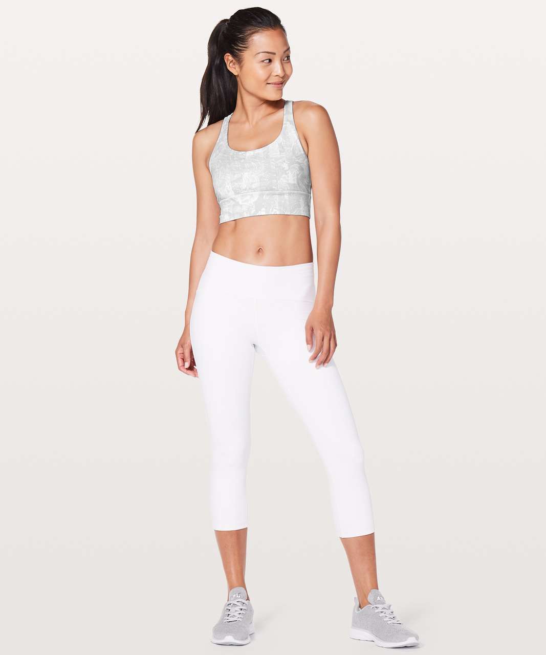 Lululemon Energy Bra *Long Line - Eternal Wave White - lulu fanatics