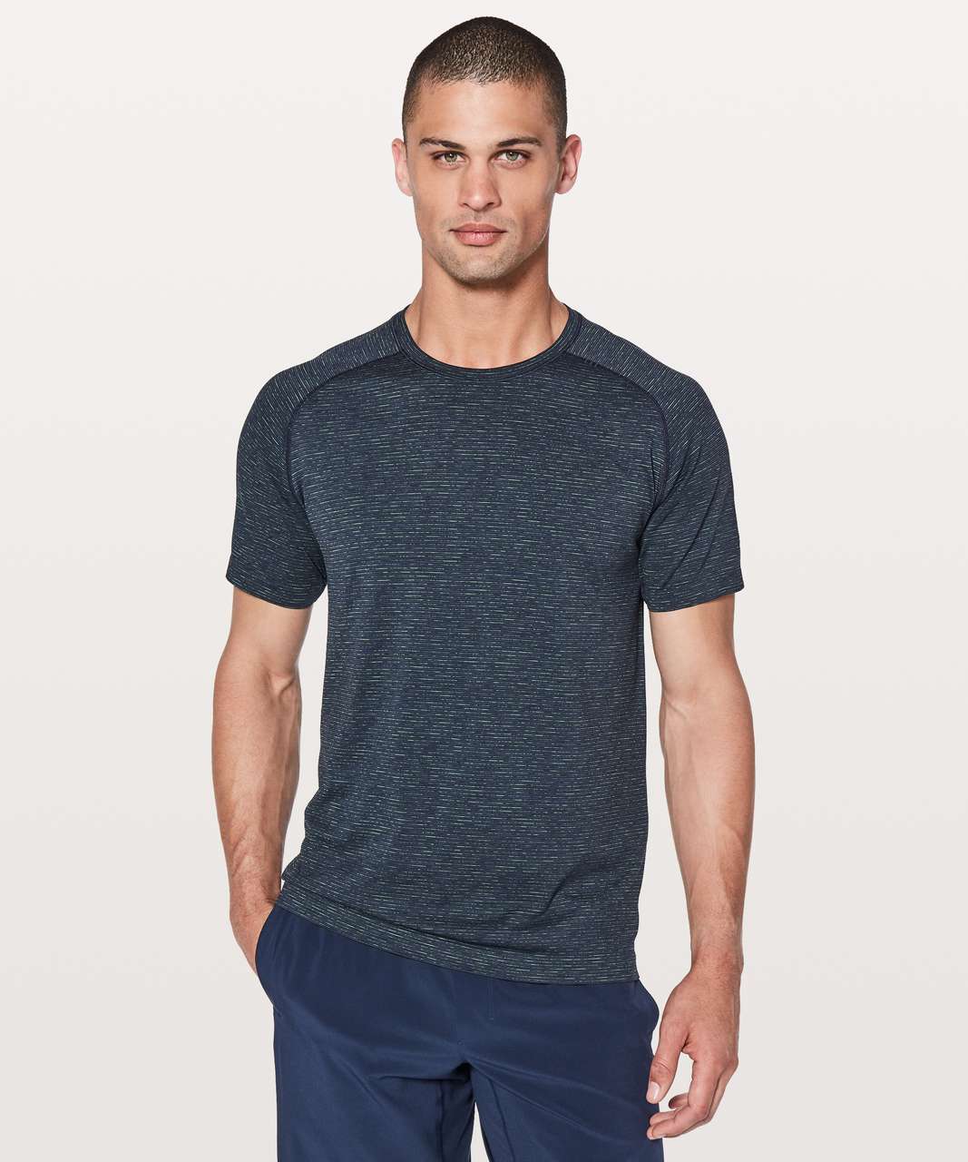 Lululemon Metal Vent Tech Short Sleeve - Nautical Navy / Lime / Dark Blue / Black