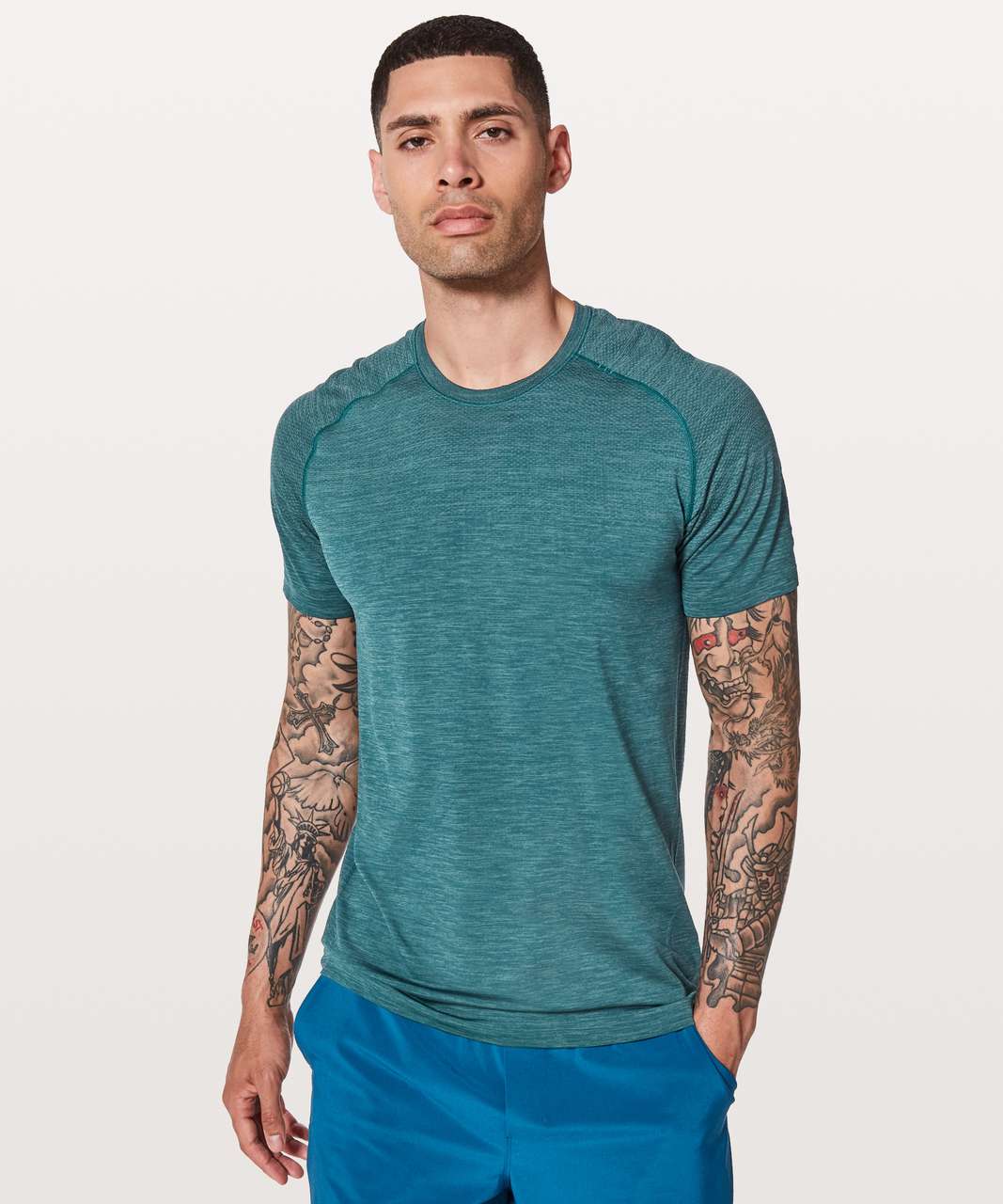 Lululemon Metal Vent Tech Short Sleeve - Mystic Green / Mariner