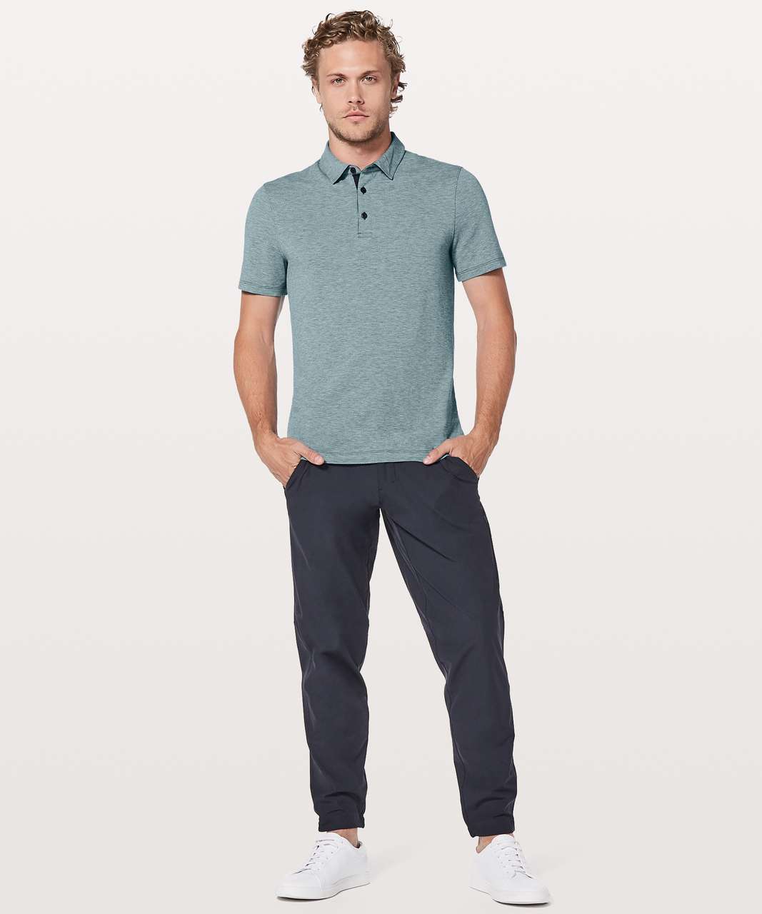 Lululemon Evolution Polo - Heathered Mach Blue (First Release) - lulu ...