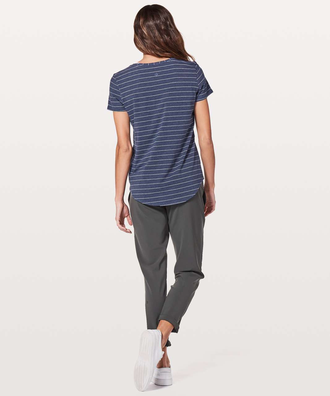 Lululemon Love Crew III - Short Serve Stripe Heathered Hero Blue White