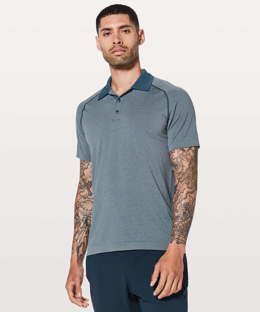 Lululemon Metal Vent Tech Polo - Mach Blue / White - lulu fanatics