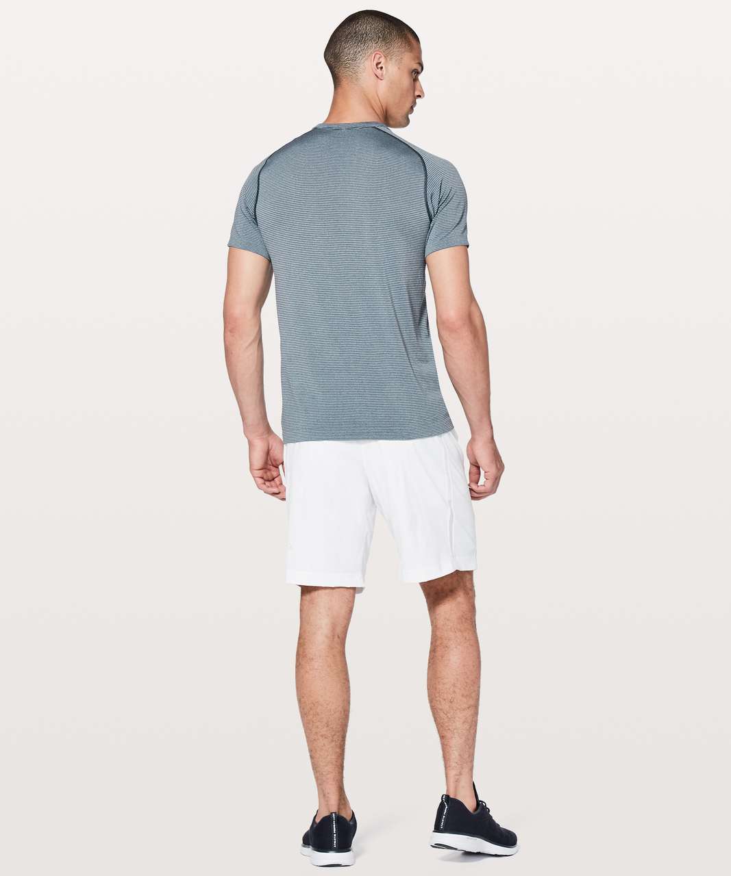 Lululemon Metal Vent Tech Short Sleeve Henley - Mach Blue / White