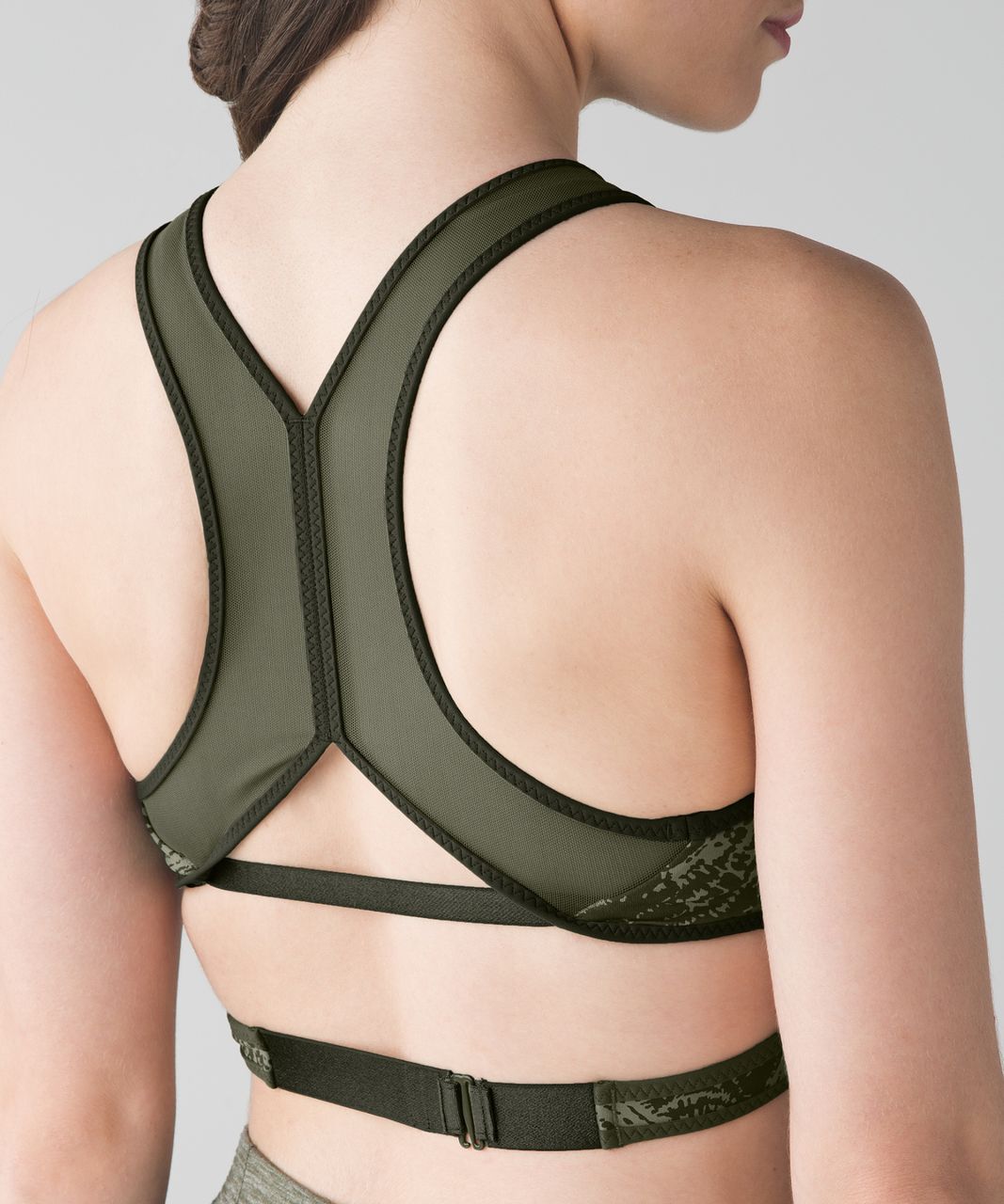 Lululemon Yoga Haven Bra - Mini Wavy Desert Olive Fatigue Green / Fatigue Green