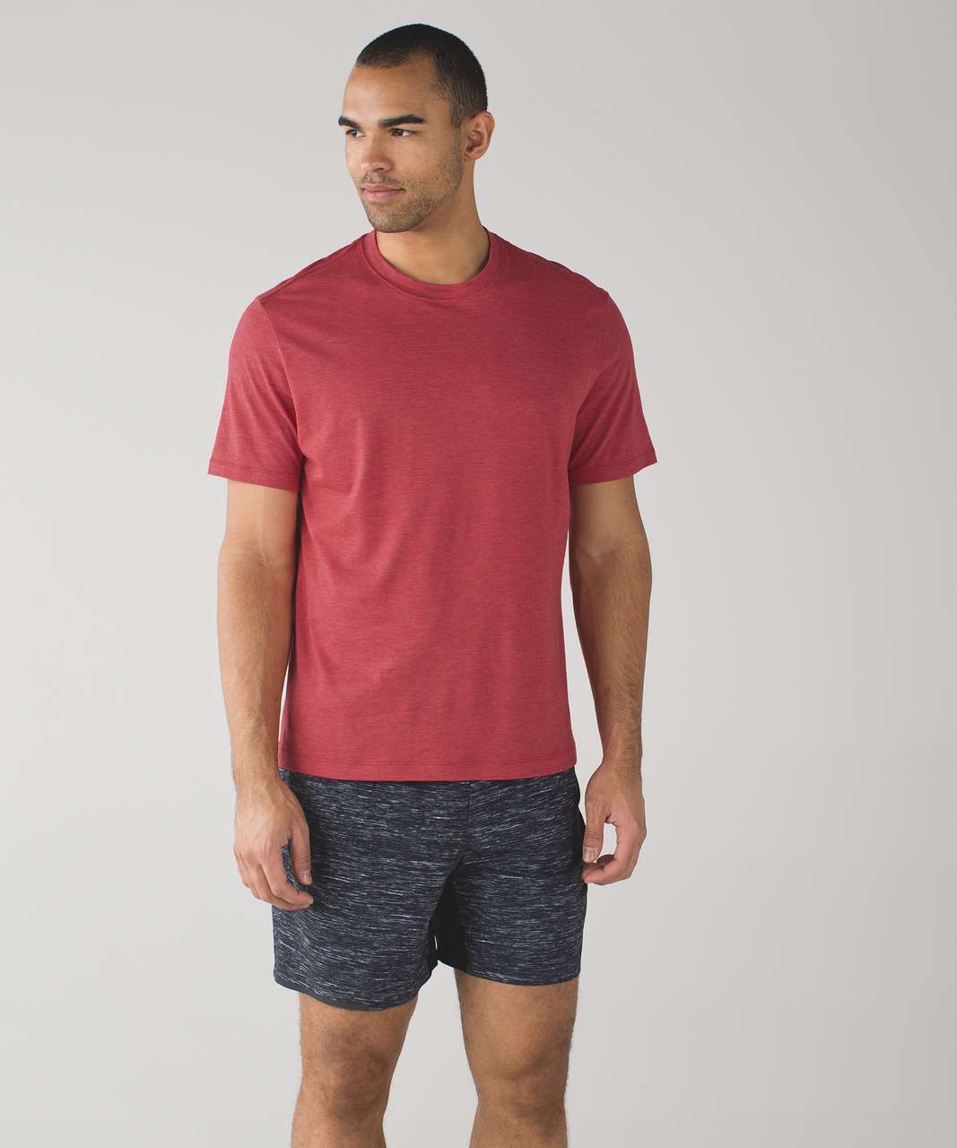 Lululemon Core Short Sleeve Crew - Heathered Fireside Red