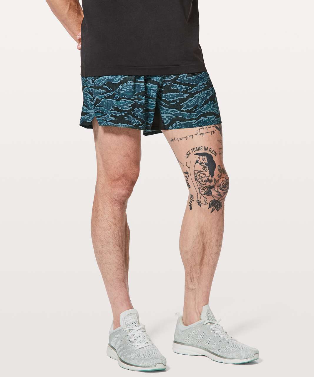 Lululemon Surge Short *Linerless 5" - Tiger Camo Multi Blue