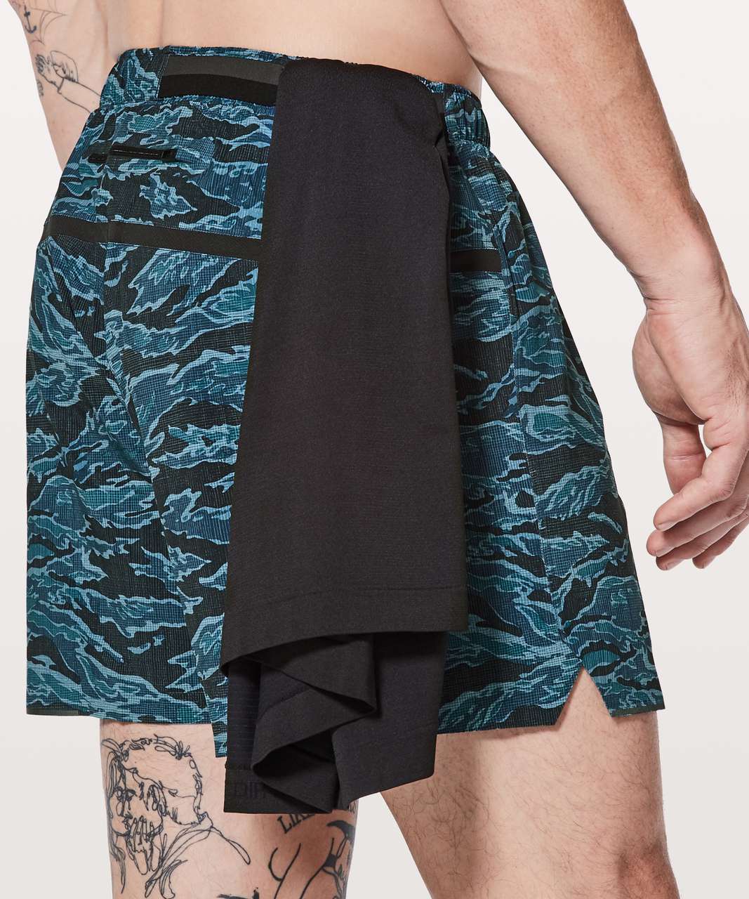 Lululemon Surge Short *Linerless 5" - Tiger Camo Multi Blue