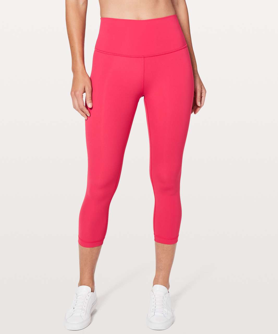 lululemon flare high-rise cropped black and hot pink - Depop