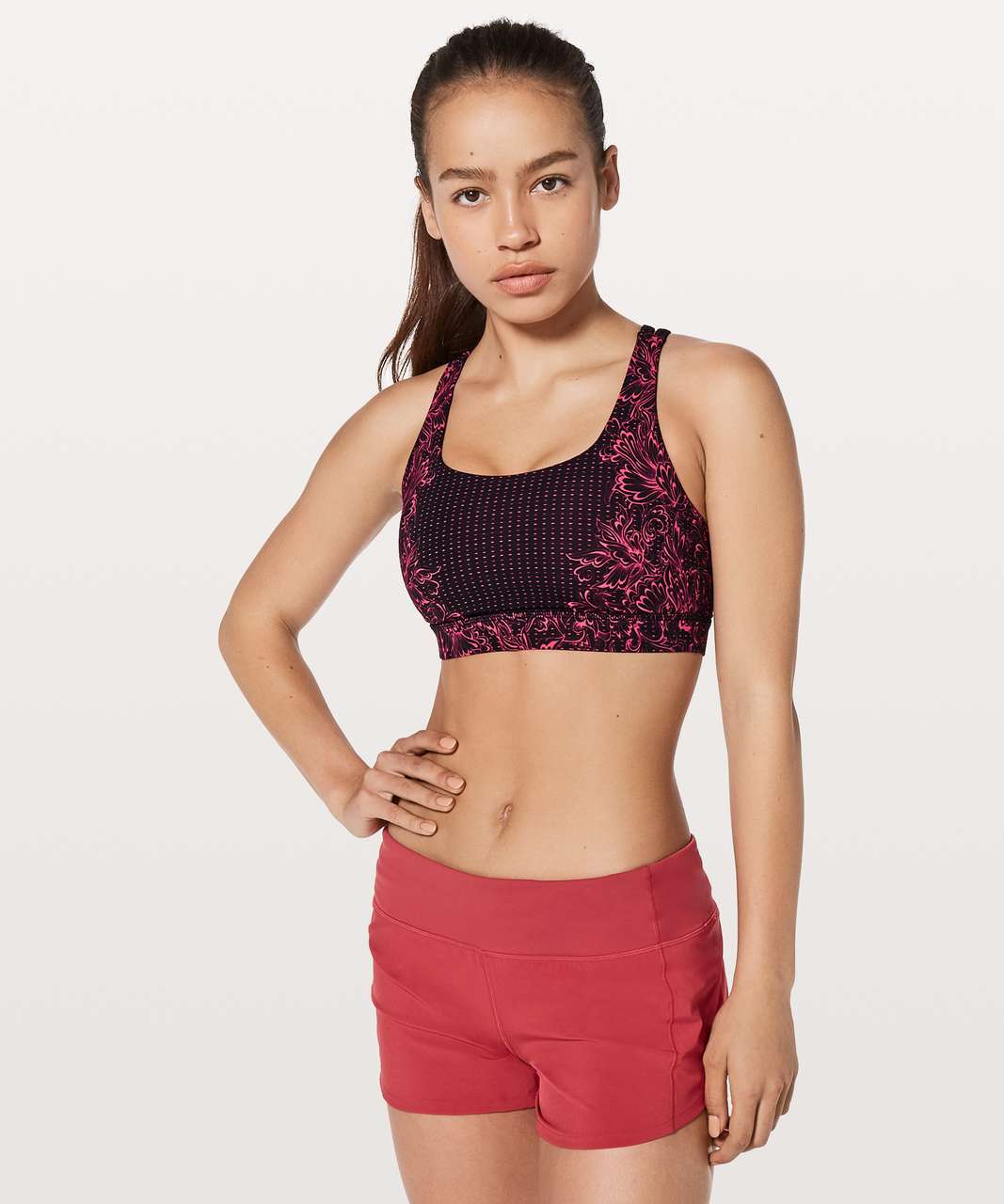 Lululemon Energy Bra *Ombre Speckle - Ombre Speckle Stop Jacquard EB Black  Thermal Red - lulu fanatics