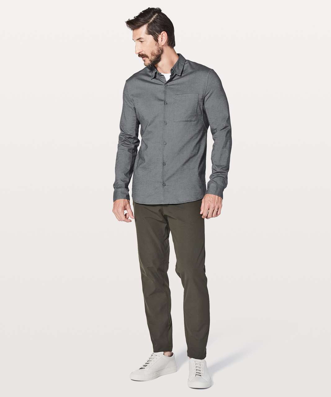 Lululemon All Town Buttondown - Light Cast / Obsidian