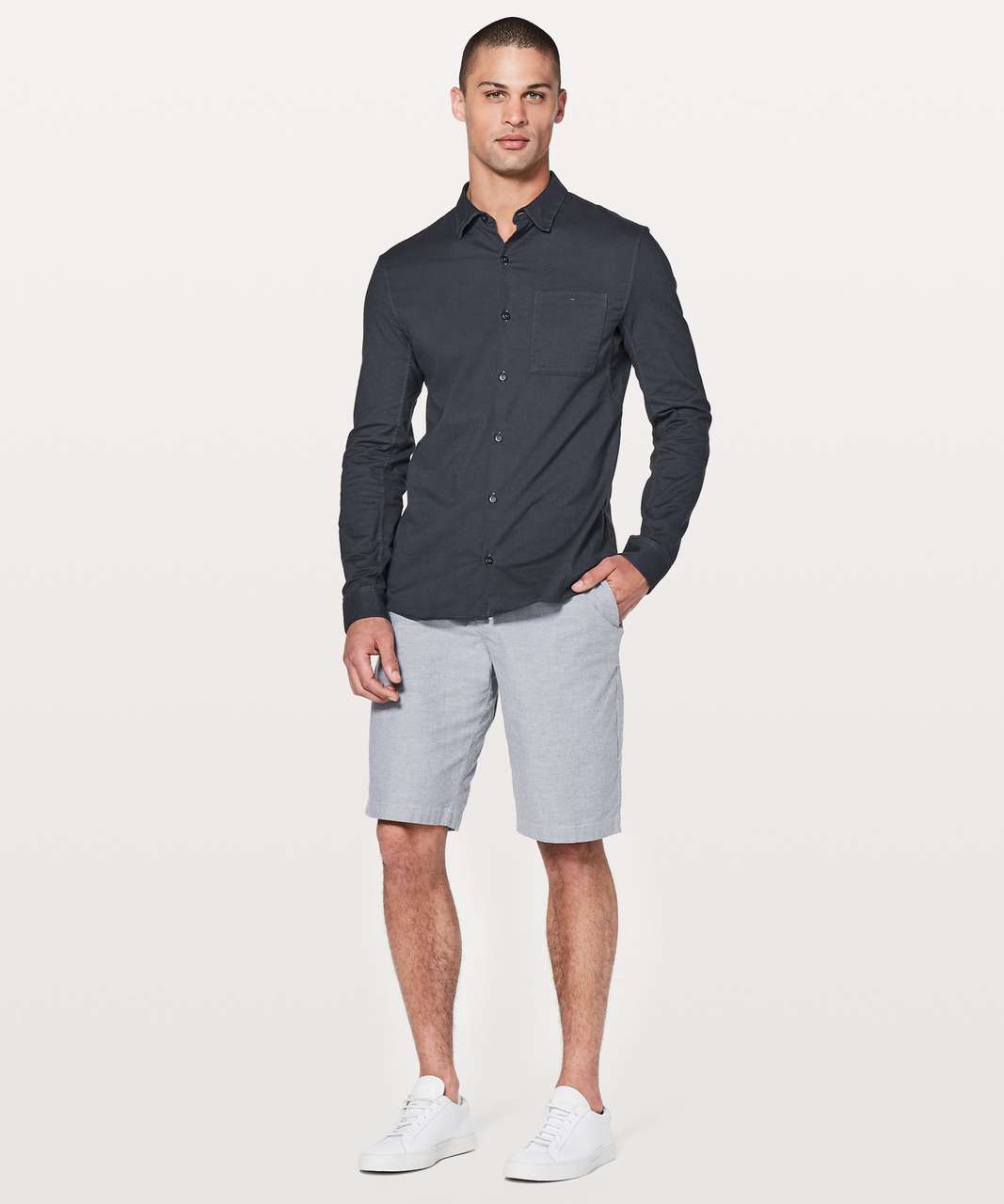 Lululemon All Town Buttondown - Mach Blue / Black