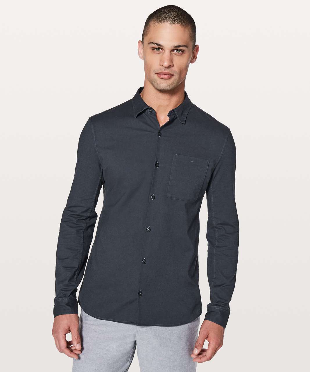 Lululemon All Town Buttondown - Mach Blue / Black