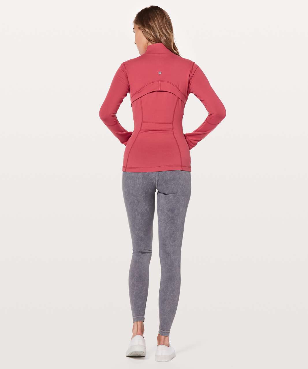 An older define jacket in a red/pink(not sure what color it is) and some  swift speed tights in I think melanite. Love this color combination. :  r/lululemon