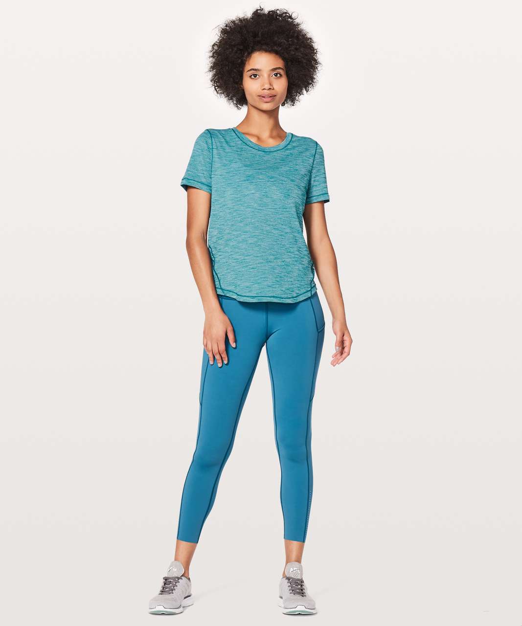 Lululemon Long Distance Short Sleeve - Heathered Pacific Teal