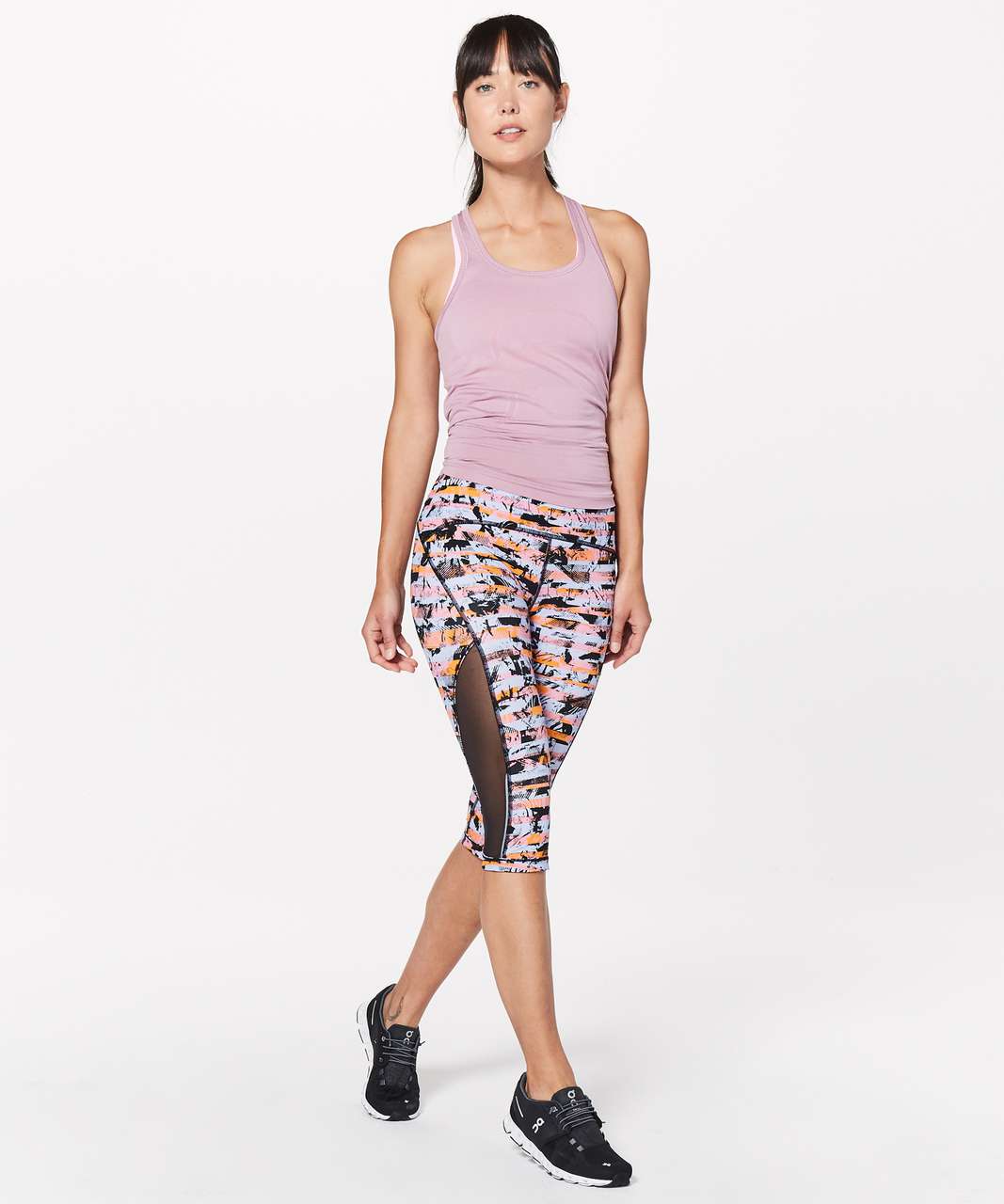 Lululemon Sun Runner Crop Pink Tie Dye Leggings Women's Size 4