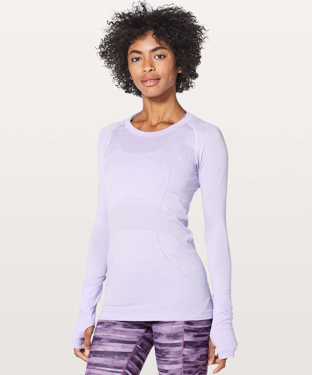 Lululemon Swiftly Tech Long Sleeve Crew - Heathered Power Purple - lulu  fanatics