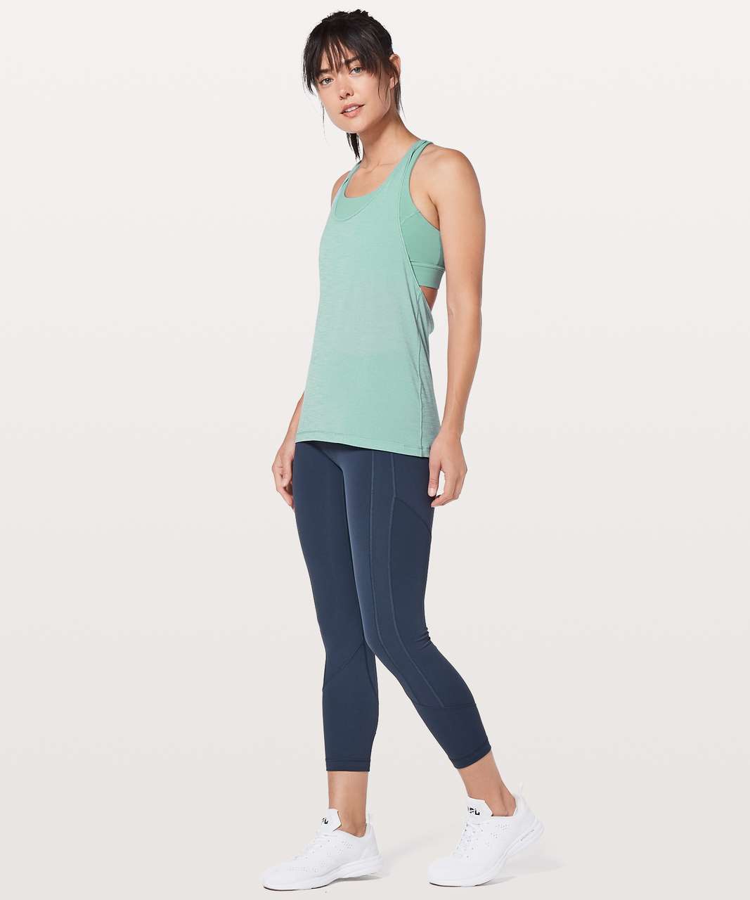 Lululemon Twist and Toil Tank - Heathered Black / Black - lulu fanatics