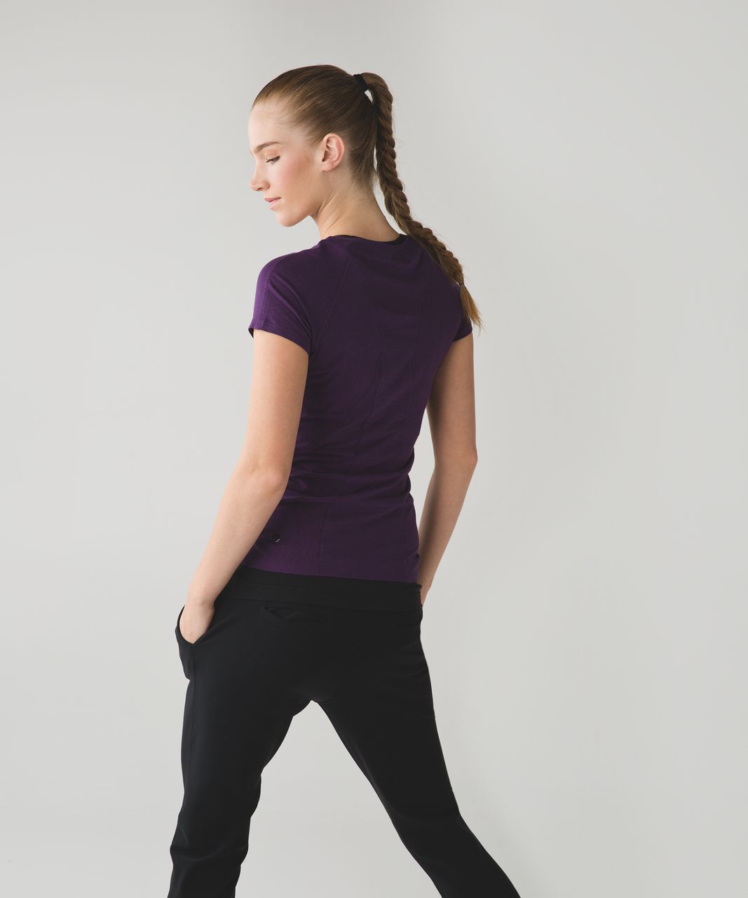 Lululemon Let Be Short Sleeve Tee - Wee Stripe Tender Violet Black