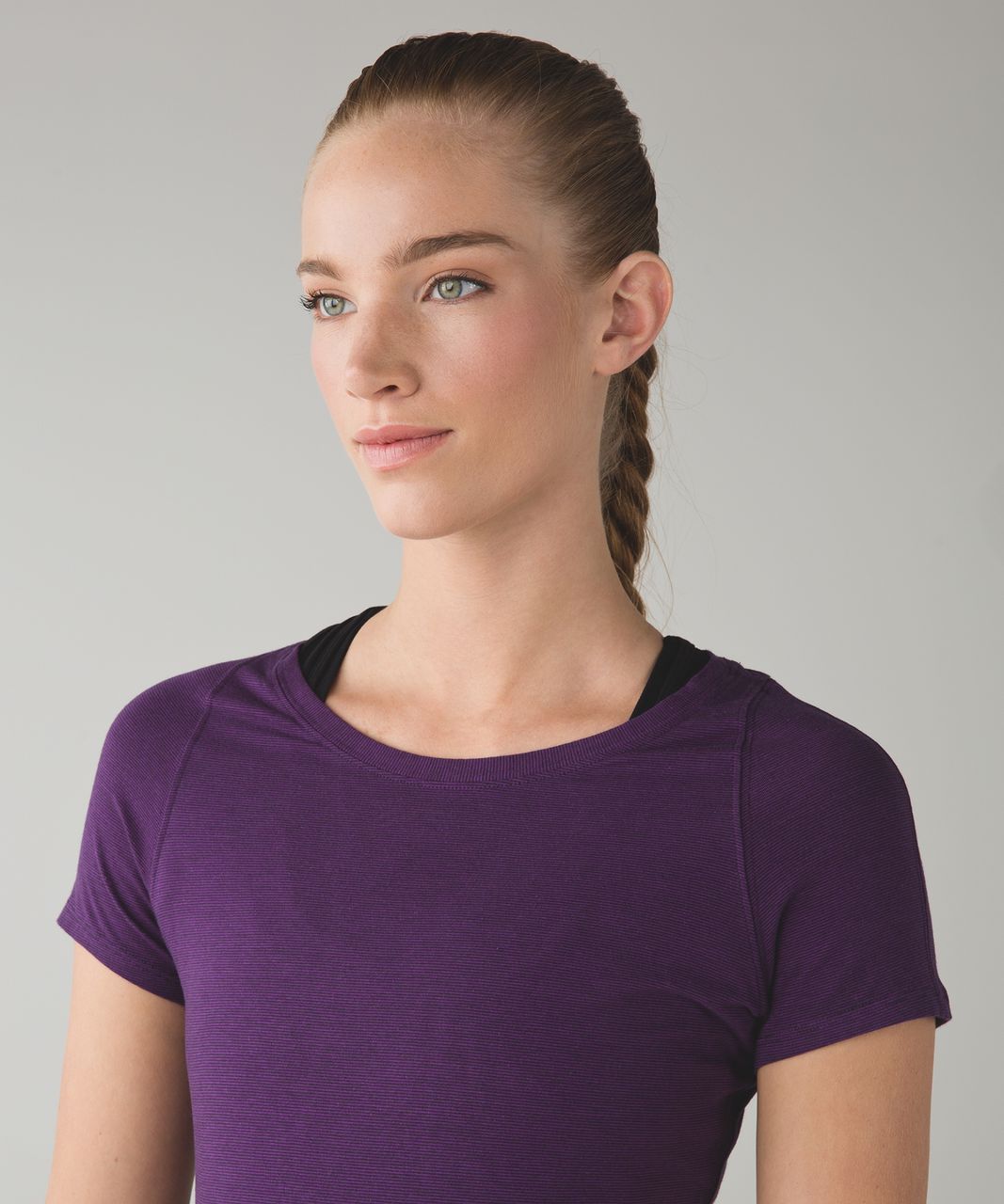 Lululemon Let Be Short Sleeve Tee - Wee Stripe Tender Violet Black