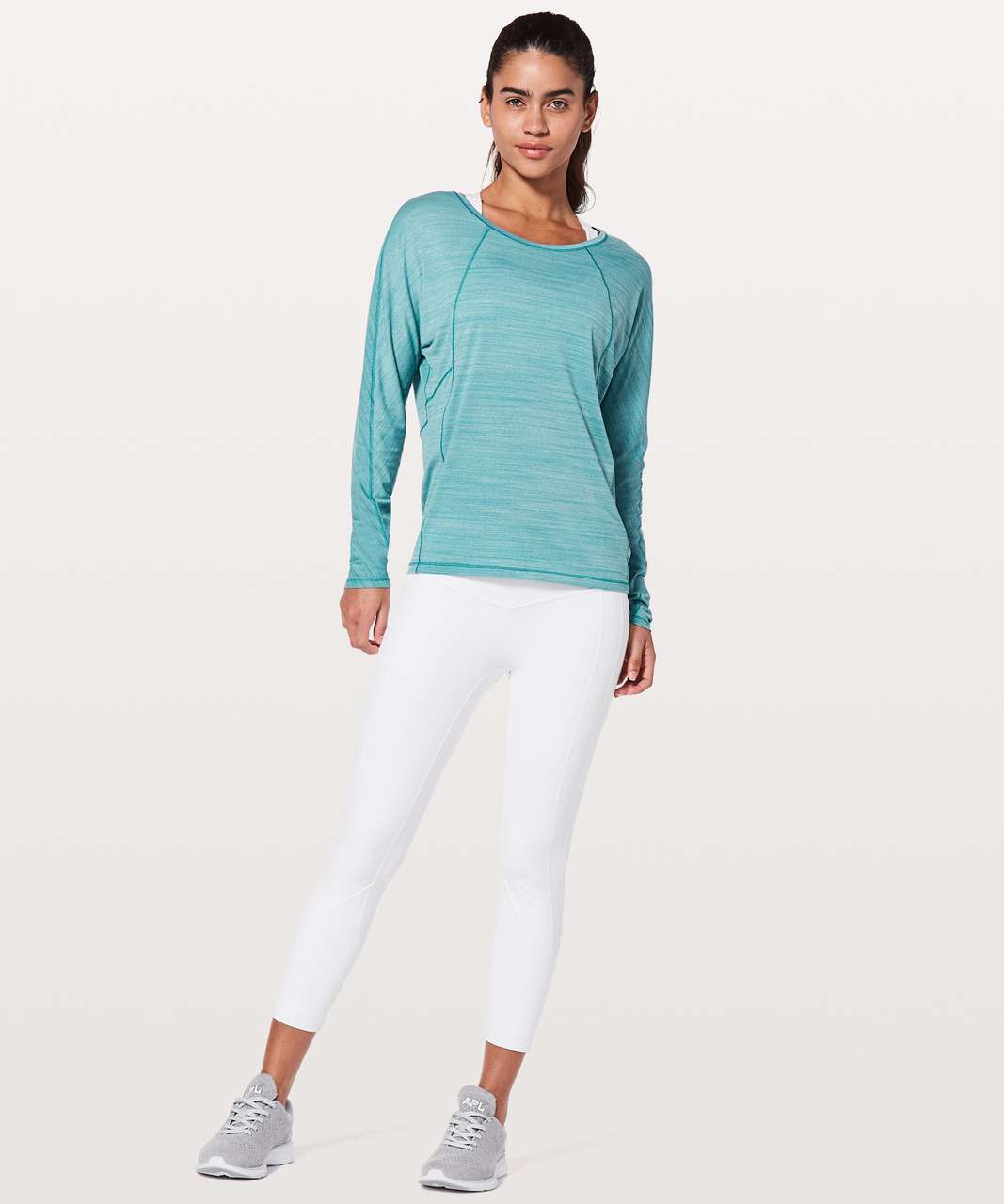 Lululemon Set To Sweat Long Sleeve - Heathered Teal Blue