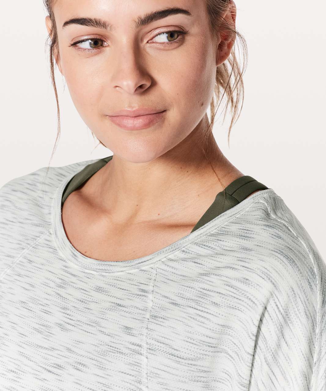 Lululemon Set To Sweat Long Sleeve - Tiger Space Dye Hail White