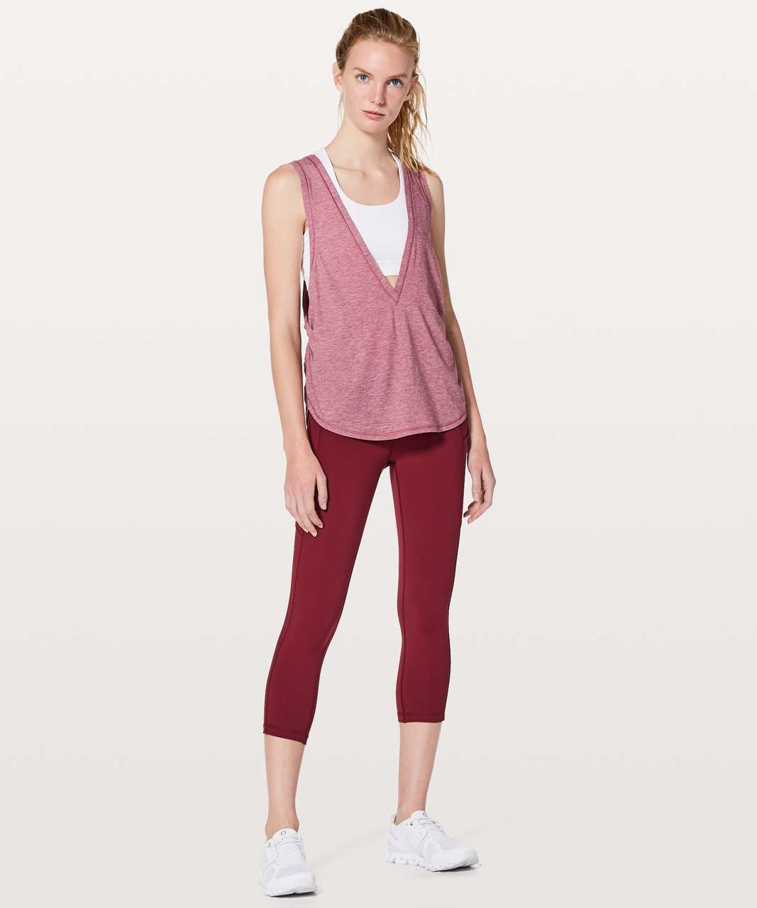 Lululemon Victory Lap Tank - Heathered Moss Rose