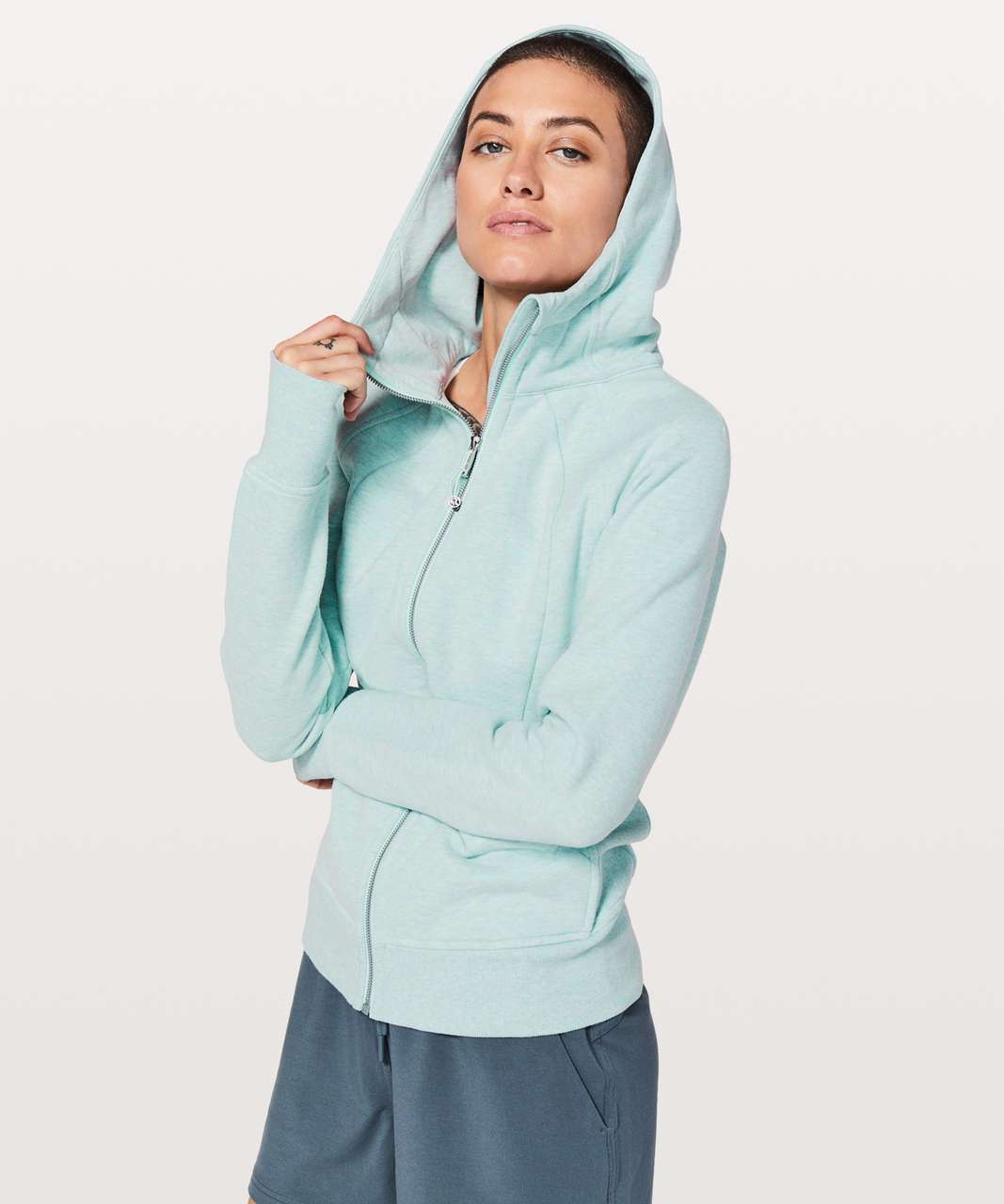 Lululemon Scuba Hoodie Light Cotton Fleece In Heathered Blue Linen